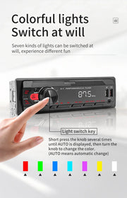 ESSGOO-Universal Multimedia Player for Car, 1 Din MP3 Car Radio, Audio Stereo, Bluetooth, Automotive, Colorful Buttons, 1 Din