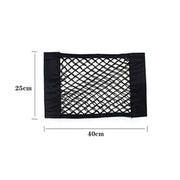 Car Seat Back Organizer Trunk Net Mesh Pocket Elastic String Net Magic Sticker Universal Portable Storage Bag Car Accessories