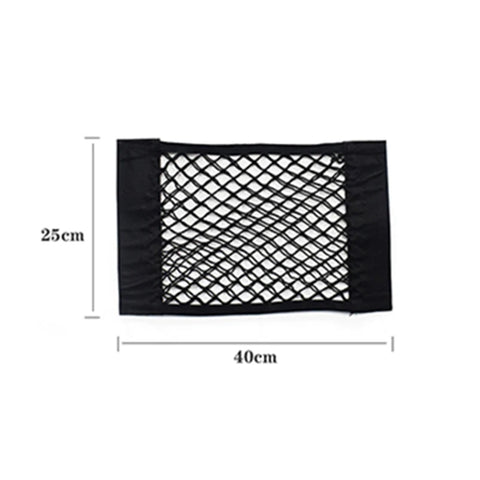Car Seat Back Organizer Trunk Net Mesh Pocket Elastic String Net Magic Sticker Universal Portable Storage Bag Car Accessories