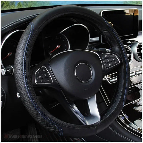 37-39cm PU leather steering wheel cover for cars