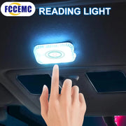 LED Touch Light Mini Wireless Car Interior Lighting Auto Roof Ceiling Reading Lamp for Door Foot Trunk Storage Box USB Charging