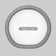 Napa Leather Perforated Patchwork Car Steering Wheel Cover, Non-slip, Breathable, Universal 15 Inch (Approx. 38cm)