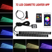 Neon 36 48 72 LED Car Interior Ambient Foot Light Wireless Remote Music APP Control Auto RGB Atmosphere Decorative Lamp
