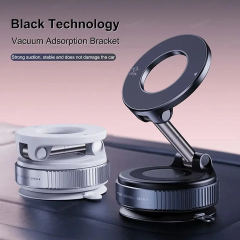 Magnetic Car Phone Holder 360° Rotation Folding With Vacuum Suction Cup For iPhone 12-16 Series Car/Gym/Driving Phone Holder