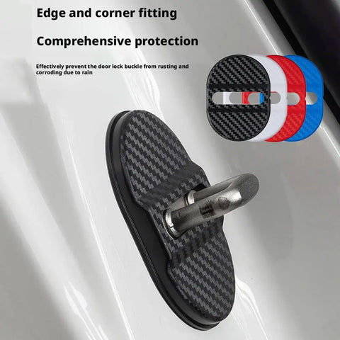 Universal Car Door Lock Protective Cover 4PCS Self-adhesive Car Decorative Accessories Car Door Lock Anti Rust Sleeve