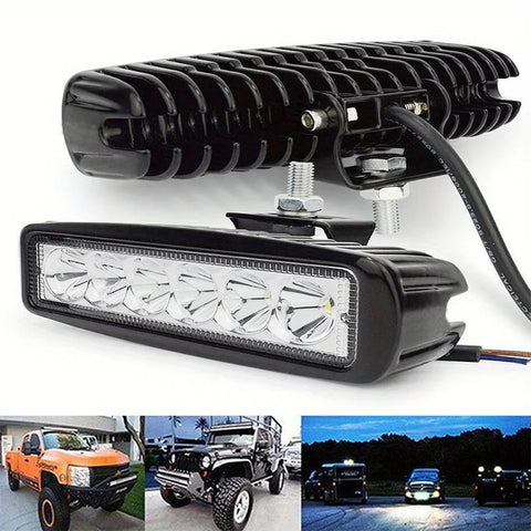 18W12V 6 LED Car LED Work Light DRL Spotlight High Bright Waterproof Auto Offroad SUV Truck Headlights Driving Lamp