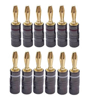 4/8/12/16//24/36/40pcs Gun Metal BANANA PLUGS 24K Gold-plated 4MM Banana Connector with Screw Lock For Audio Jack Speaker Plugs