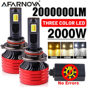 LED Headlight H4 LED Bulbs Fog Light Halogen Replacement Auto H7 6500K 4300K 3000K 3 Colors Front Lights H3 9005 HB3 9006 2000W