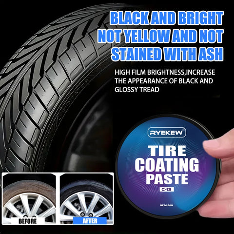 Tire shine paste restores new black color lasting protection of car rubber parts shine paste polishes car tires  shine car tires