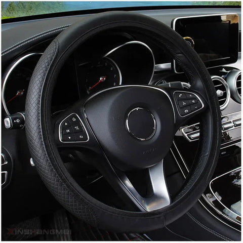 37-39cm PU leather steering wheel cover for cars