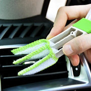 Multifunction Car Air Vent Cleaner Mini Double-end Micro Fiber Vent Duster Removable Cloth Cover Portable Cleaning Brush For Car