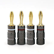 4/8/12/16//24/36/40pcs Gun Metal BANANA PLUGS 24K Gold-plated 4MM Banana Connector with Screw Lock For Audio Jack Speaker Plugs