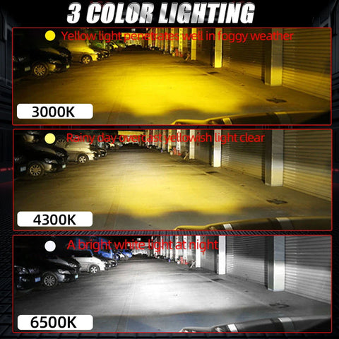 LED Headlight H4 LED Bulbs Fog Light Halogen Replacement Auto H7 6500K 4300K 3000K 3 Colors Front Lights H3 9005 HB3 9006 2000W