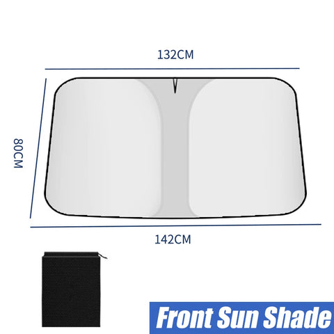 UV-Reflective Car Sun Shade Cover Rear Windshield Sun Protection Sunshade Heat-Isolation Car Privacy Curtains Foldable Storage