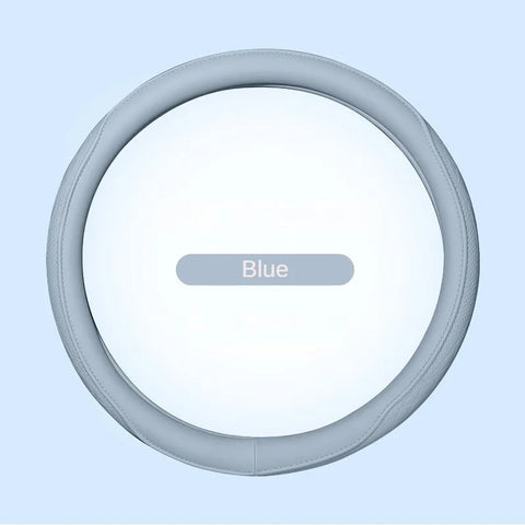 Napa Leather Perforated Patchwork Car Steering Wheel Cover, Non-slip, Breathable, Universal 15 Inch (Approx. 38cm)