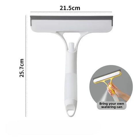 3-in-1 Silicone Shower Squeegee Wiper Hand-held Spray Window Wiper with Nozzle Watering Can Bathroom Mirror Glass Cleaning Tool