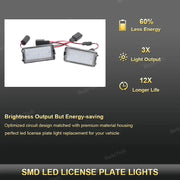 For Seat Altea 2005-2009 Arosa Cordoba 6K 6L Leon 1M Toledo 5P Ibiza 6L 2PCS Car License Plate Light Number Plate Lamp Upgrade