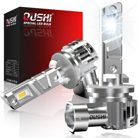 Set of 2 H27 881 LED Headlights, Designed for Vehicles, Featuring High-Intensity White Light Suitable for Daytime Running Lights