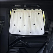 Cute Cartoon Embroidered Thickened Cotton Baby Car Window Sunshade Cover UV Protection Suction Cup Installed Sliding Curtain