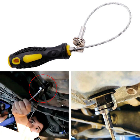 Oil Drain Plug Removal Tool Magnetic Oil Plug Remover Wrench Anti Scald Auto Car Oil Drain Wrench Automobile Repair Maintenance