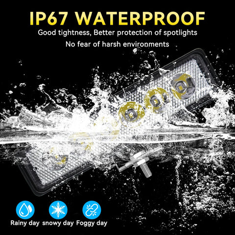 6Leds Car Work Light Bar 12V 18W High Bright Motorcycle Spotlight  Waterproof Car Headlights for Offroad Truck Trailer Offroad