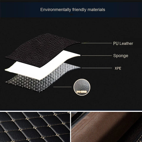 5-piece PU leather car floor mats waterproof