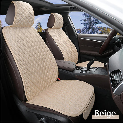 Universal Flax Car Seat Cover Front Rear Cushion Comfortable Breathable Protector Mat Four Season Pad Auto Interior Accessories