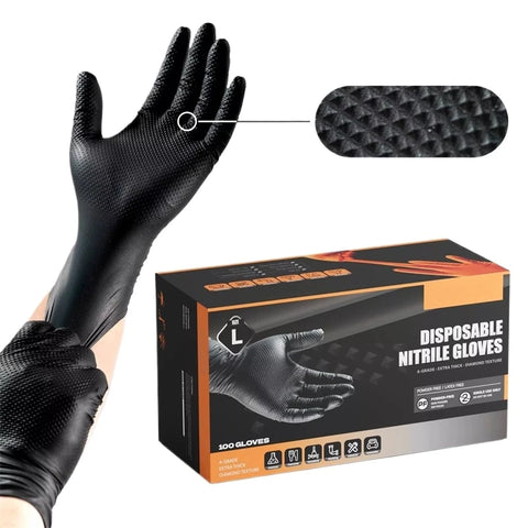 Industrial Black Nitrile Gloves - 8mil