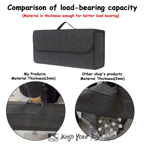 Large Anti Slip Compartment Boot Storage Organizer Tool Car Storage Bag Car Trunk Organizer Soft Felt Storage Box Accessories