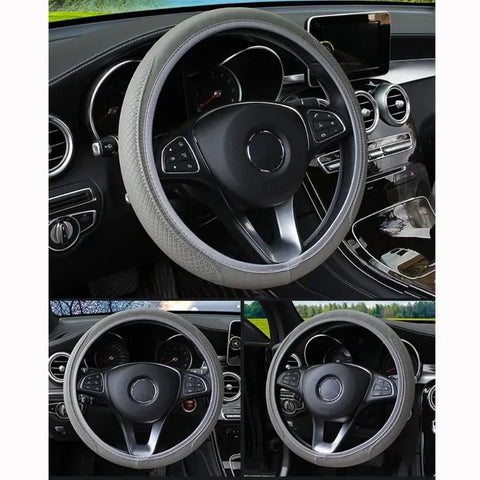37-39cm PU leather steering wheel cover for cars
