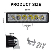 6Leds Car Work Light Bar 12V 18W High Bright Motorcycle Spotlight  Waterproof Car Headlights for Offroad Truck Trailer Offroad