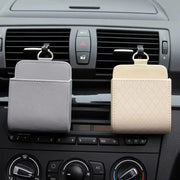 Car Phone Holder Mount Air Vent Hanging Storage Box Car Mobile Phone Bag PU Leather Glasses Organizer Support in Car Accessories
