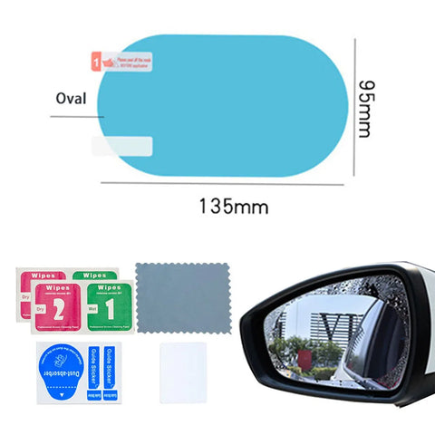 Car Rearview Mirror Rain Eyebrow Carbon Fiber Sun Visor Shade Protector Clear Vision Rain Auto Mirror Organizer Accessories
